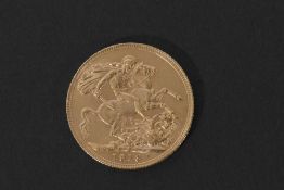 George V gold sovereign dated 1913