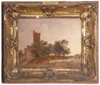 Joseph Geldard (British, 1808-1882), 'Caister Castle, Norfolk'. Oil on board, 17 x 22cmªª*Label