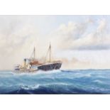 Kenneth Grant (British b.1934), A fishing trawler in an offshore swell. Oil on board, signed, 38 x