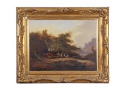 T.H. Williams RA, BI (fl. 1801-1830), British School, 19th Century. A wooded landscape scene with