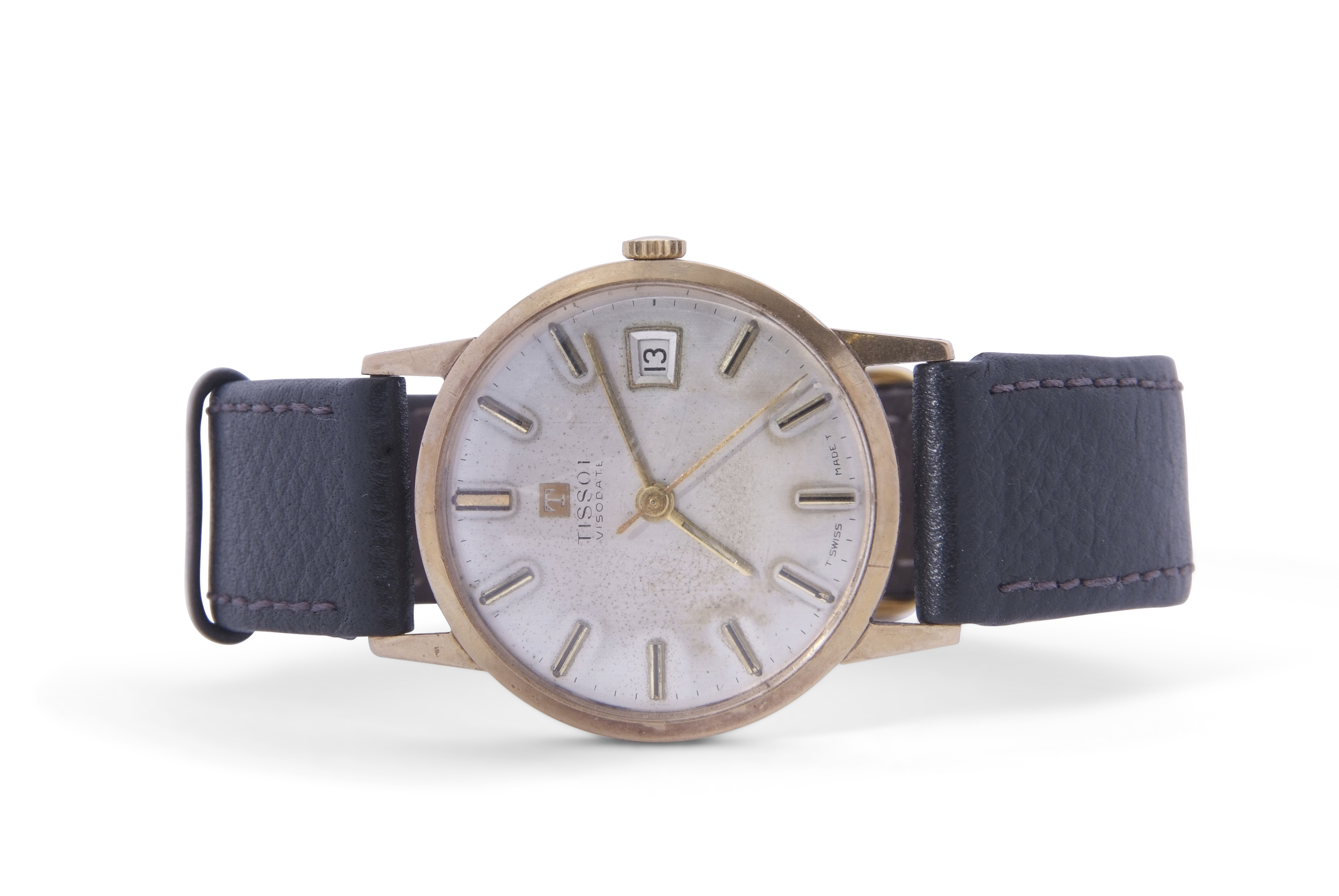Gents last quarter of 20th century hallmarked 9ct gold Tissot Visodate wrist watch with mechanical