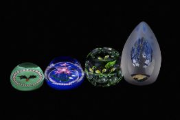 OKRA glass paperweight signed R Goulding, 30/50, together with a William Manson Snr faceted