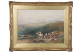 David Cox Sr. (British, 1783-1859), 'Cader Idris, N.W.' Watercolour and graphice on card, signed, 50