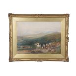 David Cox Sr. (British, 1783-1859), 'Cader Idris, N.W.' Watercolour and graphice on card, signed, 50
