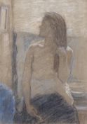 David Foggie RSA, RSW (British, 1878-1948), Semi-draped female figure in studio interior. Pastel