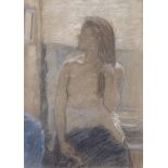 David Foggie RSA, RSW (British, 1878-1948), Semi-draped female figure in studio interior. Pastel