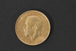 George V gold sovereign dated 1911