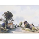 Adrian Taunton (British, b.1939), 'A North Norfolk Village'. Watercolour on arches, signed 1989.