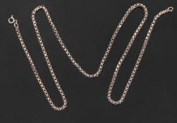 9Kt stamped box link necklace, 29cm when fastened, 23gms