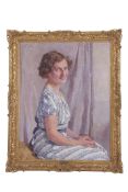 Anna Airy RA, RE, ROI (British, 1882-1964), Portrait of Mrs David Ransome. Oil on board, signed by