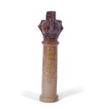 Stephen Green Imperial Pottery salt glazed commemorative flask modelled as a sceptre with VR