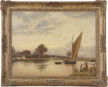 Robert Bagge Scott (1849-1925), 'Acle Bridge'. Oil on canvas, signed. Provenance: Pettus House,
