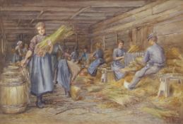 Charlotte Maria Alston RA, RBA (British-Canadian, 1868-1940) 'Flax combing in Rotterdam'.