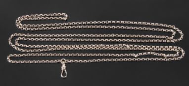 10c stamped belcher link guard chain and clip, 80cm long, 35gms