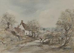 Arthur Edward Davies RBA, RCA (British, 1893-1988), 'Nr. Easton Village, Norfolk'. Watercolour on