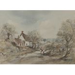 Arthur Edward Davies RBA, RCA (British, 1893-1988), 'Nr. Easton Village, Norfolk'. Watercolour on