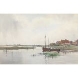 William Kay Blacklock (British, 1872-1922), 'On the River Blyth'. Watercolour laid on card,