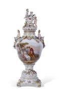 Impressive Continental porcelain vase, late 19th century, Carl Thieme factory, the vase decorated