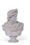19th century Parian ware bust by Brown Westhead & Moore of Apollo after C Delpech, published by