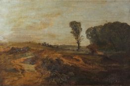 James Peel (British, 1811-1906), An unidentified landscape with woodland. Oil on canvas, signed,