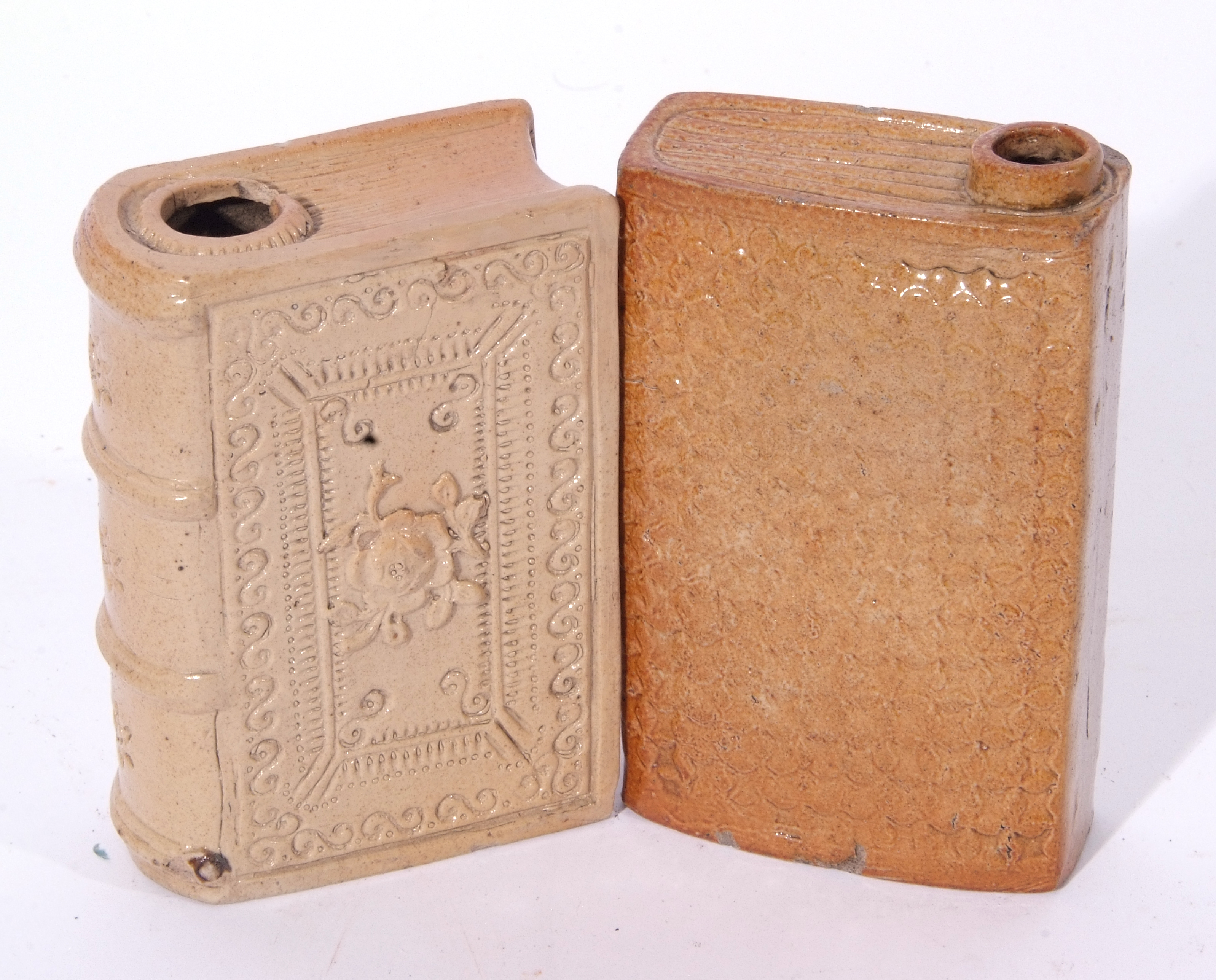 Salt glaze spirit flask modelled as a purse, impressed G Logdon, 182 Ratcliff Highway, together with - Image 6 of 6