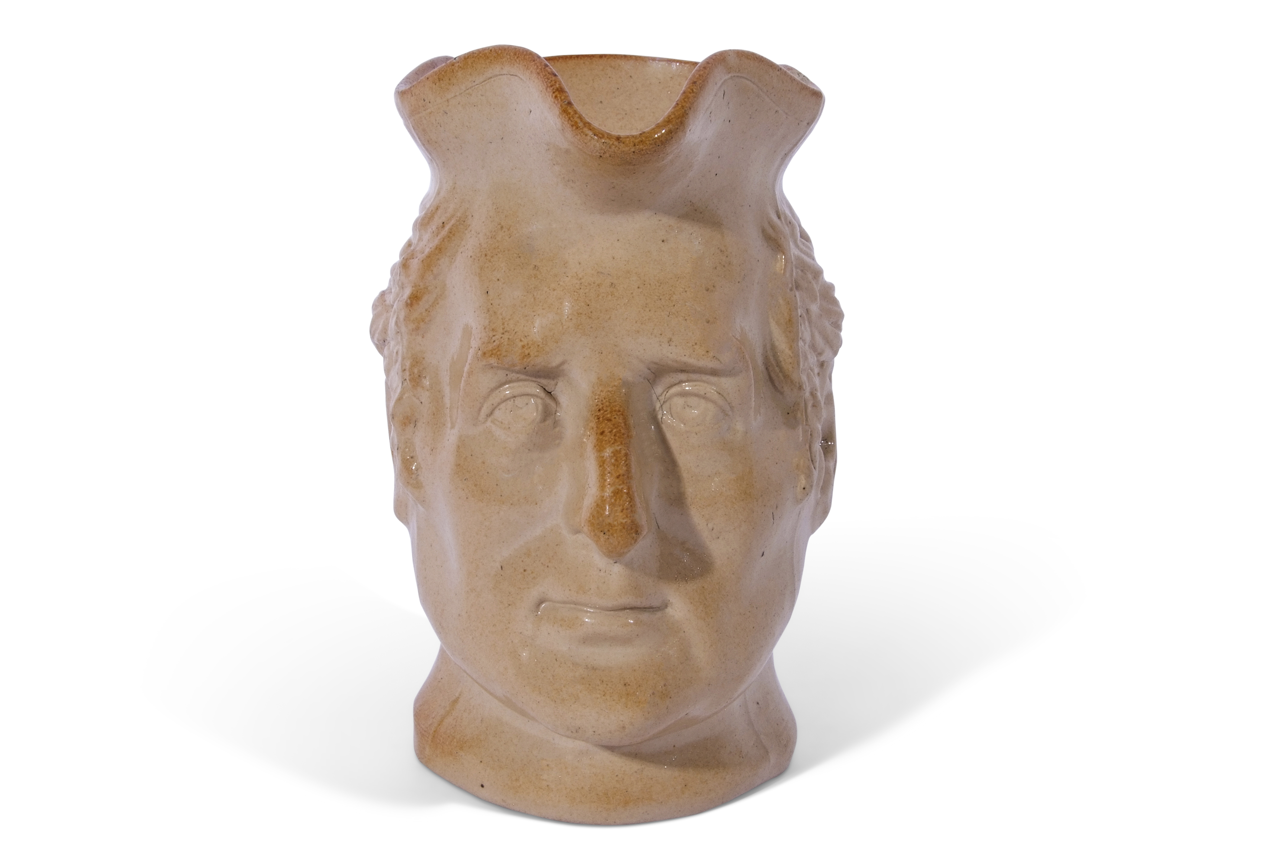 Steven Green salt glaze jug modelled as the head of the Duke of Wellington (small chip to rim),