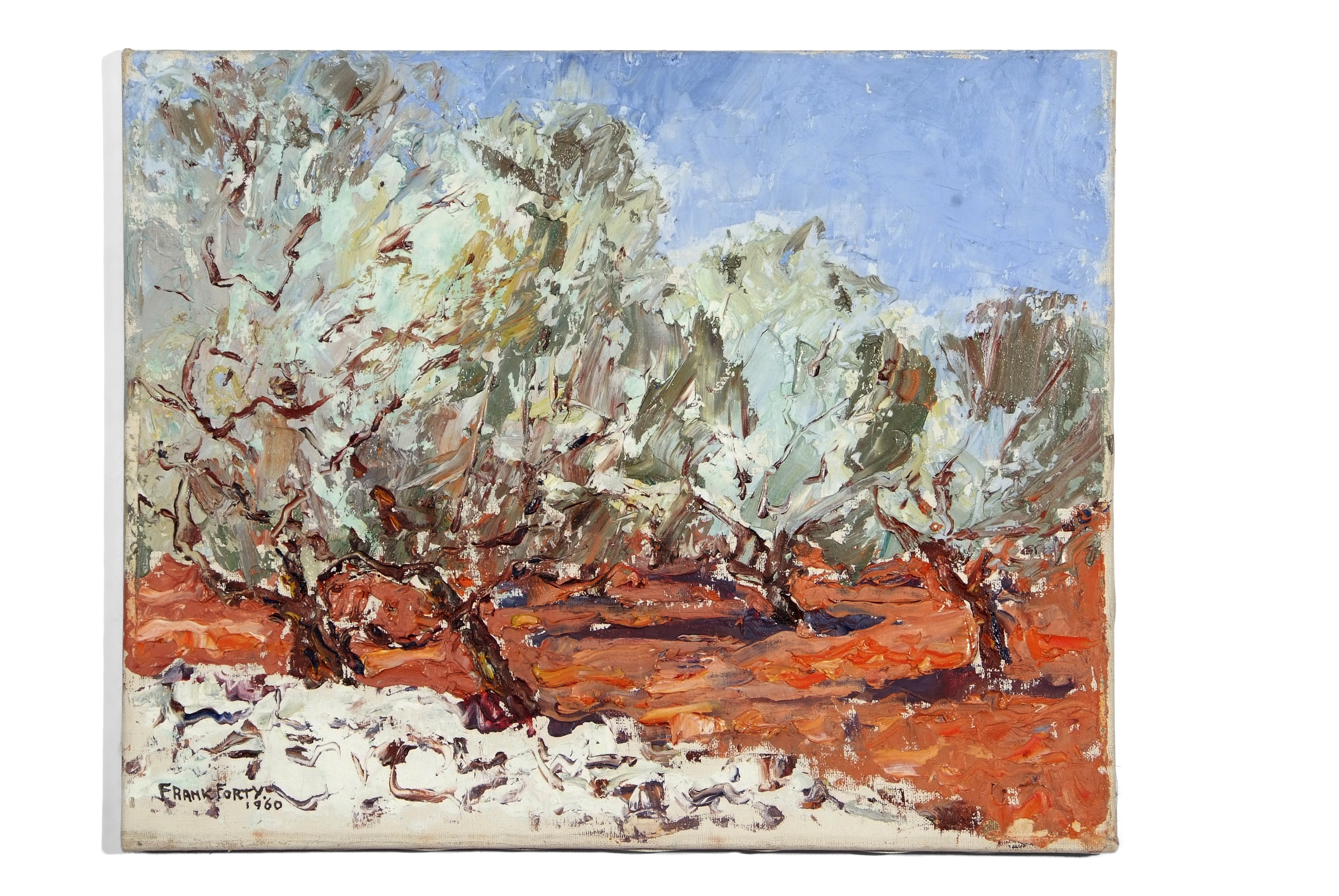 Frank Forty RBA (Irish, 1902-1996), Trees set within a barren landscape. Oil on canvas, signed,
