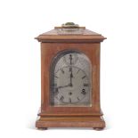 S B Cooper, E. Dereham, early 20th century mahogany cased bracket clock, the architectural case with