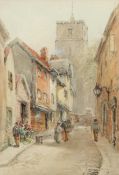 William Bingham McGuinness (19th century) pastel view of a church signed lower left 17x25cm
