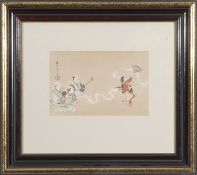 In the Manner of Hishikawa Moronobu (Japanese 1618-1694), A 19th Century study of a Japanese group