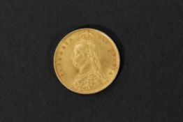 Victorian gold half sovereign shield back, dated 1887