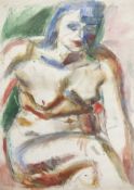 George Hooper (British, 1910-1994), Seated Nude, possibly of Joyce Hooper, the artist's wife. Ink