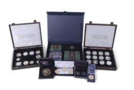 HM Queen Elizabeth, The Queen Mother - official coin collection, set of 24 silver proof Crowns and