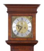 18th century style walnut cased longcase clock, the silvered chapter ring inscribed "Edwardus Couk