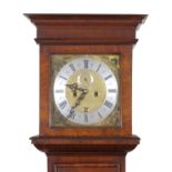 18th century style walnut cased longcase clock, the silvered chapter ring inscribed "Edwardus Couk