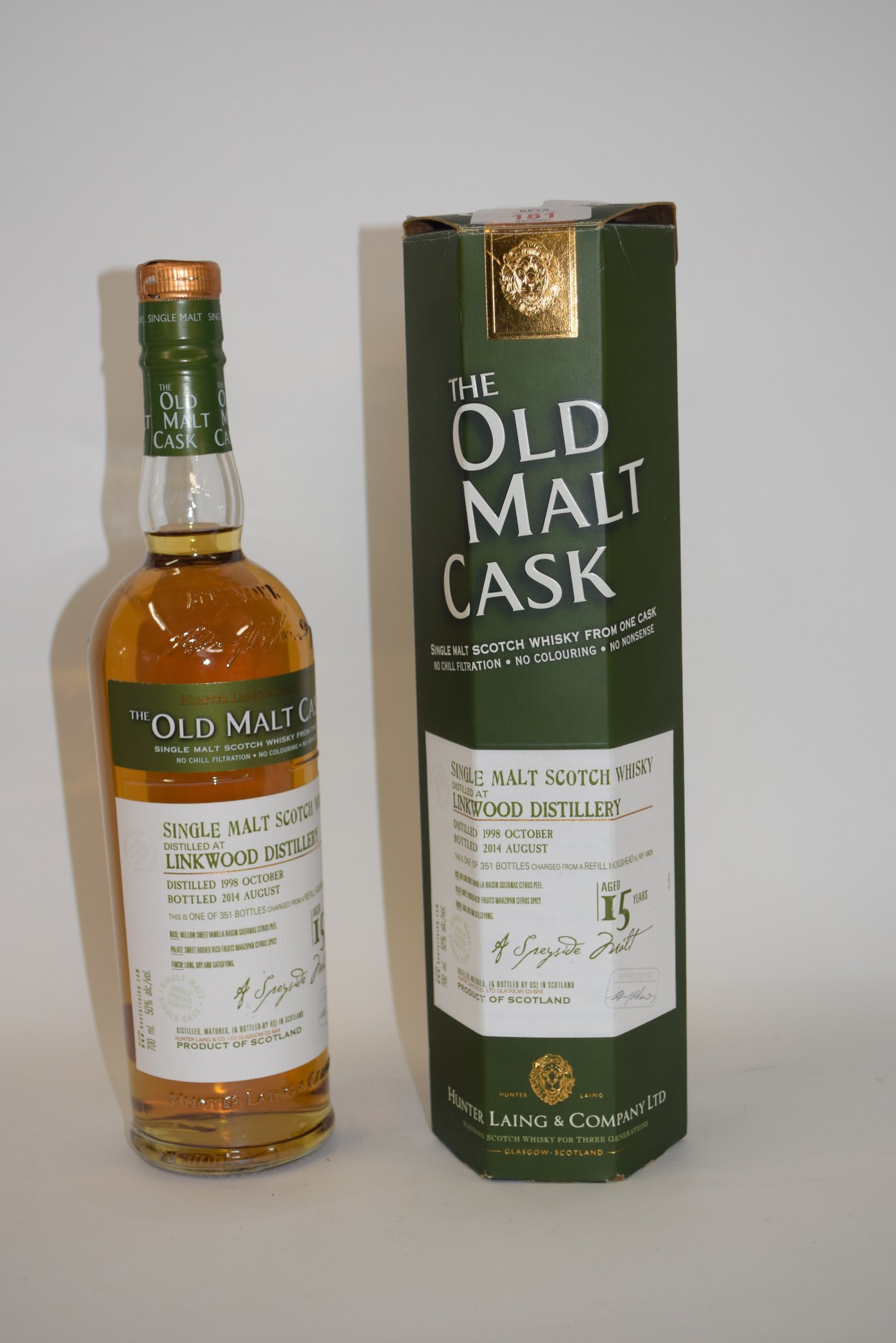 Linkwood Single Malt Scotch Whisky, 15yo, distilled October 1998, bottled August 2014 "Hunter