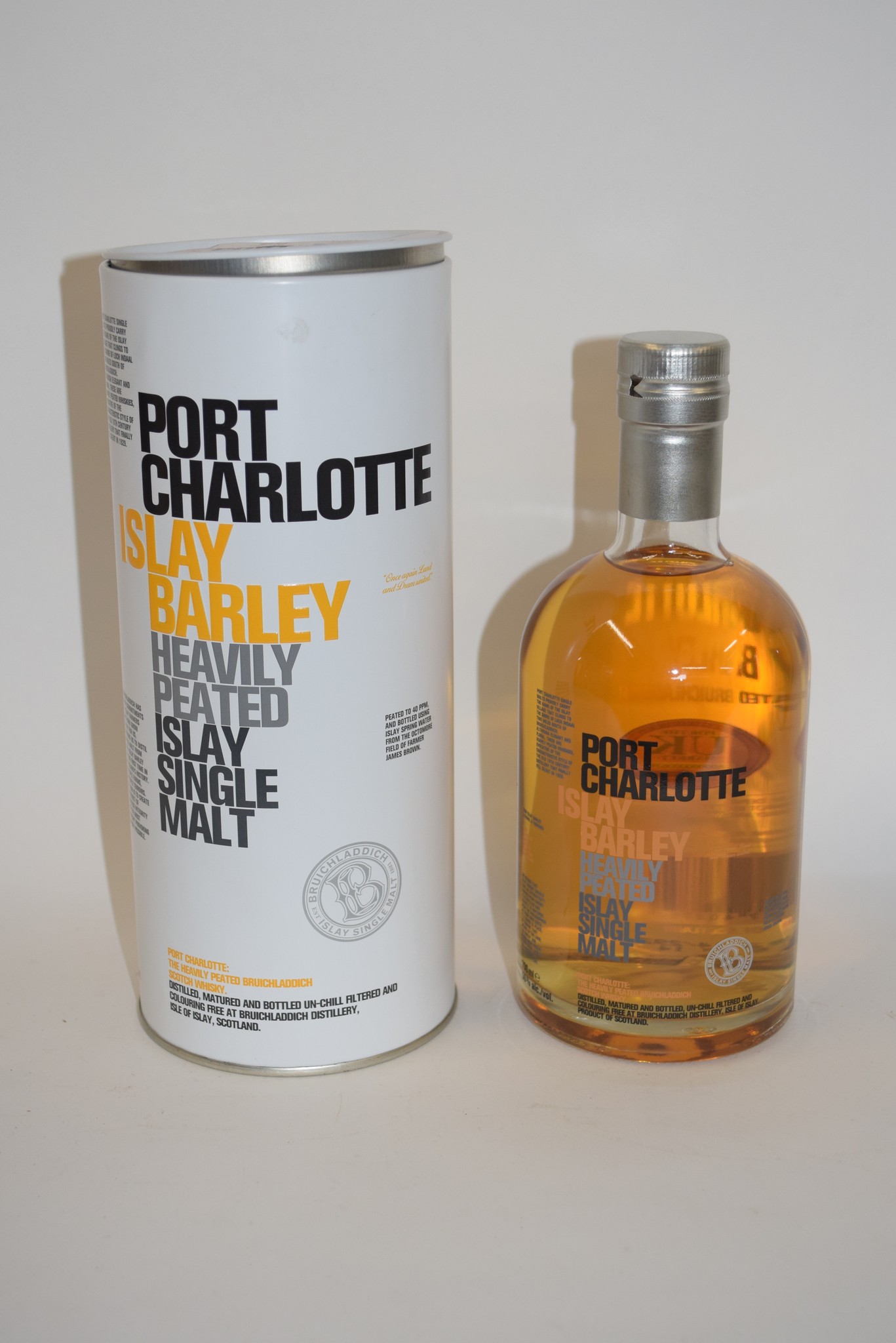 "Port Charlotte Islay Barley heavily peated Islay Single Malt Whisky