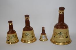 4 Bells Decanters of varying sizes