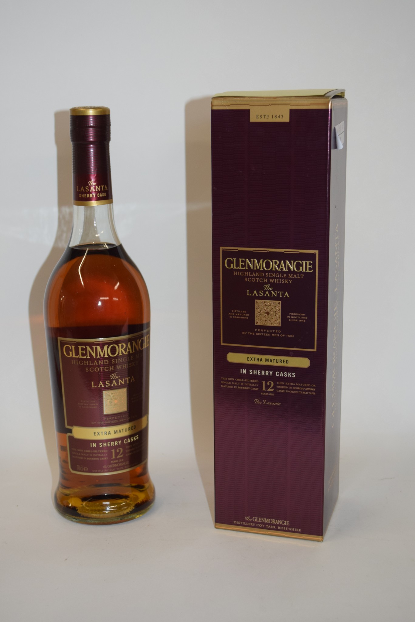 Bottle of Glenmorangie Lasanta Highland Single Malt Scotch Whisky, 12yo, 70cl, 46% vol, in box