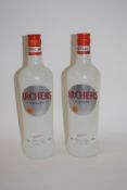 Two 70cl bottles of Archers Peach Schnapps