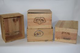 4 Small 6 Bottle Wooden Cases