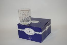 4 Royal Doulton Crystal Whisky Tumblers (boxed) - as new