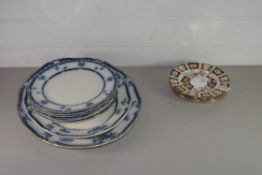 COLLECTION OF CHINA WARES, SOME IMARI PATTERN PLATES AND BLUE AND WHITE SERVING DISHES