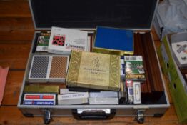 BOX CONTAINING LARGE QTY OF PLAYING CARDS, ONE BY PIETNIK, WITH CANASTA CARDS, CARDS WITH FRENCH