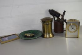 TRAY CONTAINING A BLOWLAMP ETC