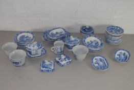 QTY OF 19TH CENTURY MINIATURE BLUE AND WHITE CHINA, SOME IMPRESSED HACKWOOD