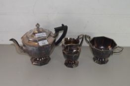 ART DECO TEA SET COMPRISING TEA POT, SUGAR BOWL, MILK JUG, BY MAPPIN & WEBB