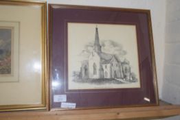 PRINT OF HELLESDON CHURCH BY LADBROKE AND FURTHER PRINT OF EATON CHURCH