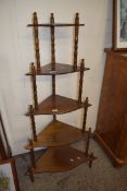 DARK WOOD FIVE TIER CORNER WHATNOT, 135CM HIGH