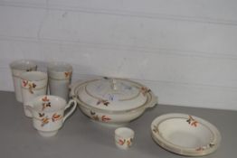 PART TEA SET COMPRISING TUREEN, BEAKERS AND A JUG